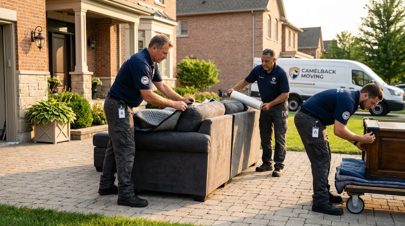 Large estate moving crew wrapping furniture in Dade City, FL